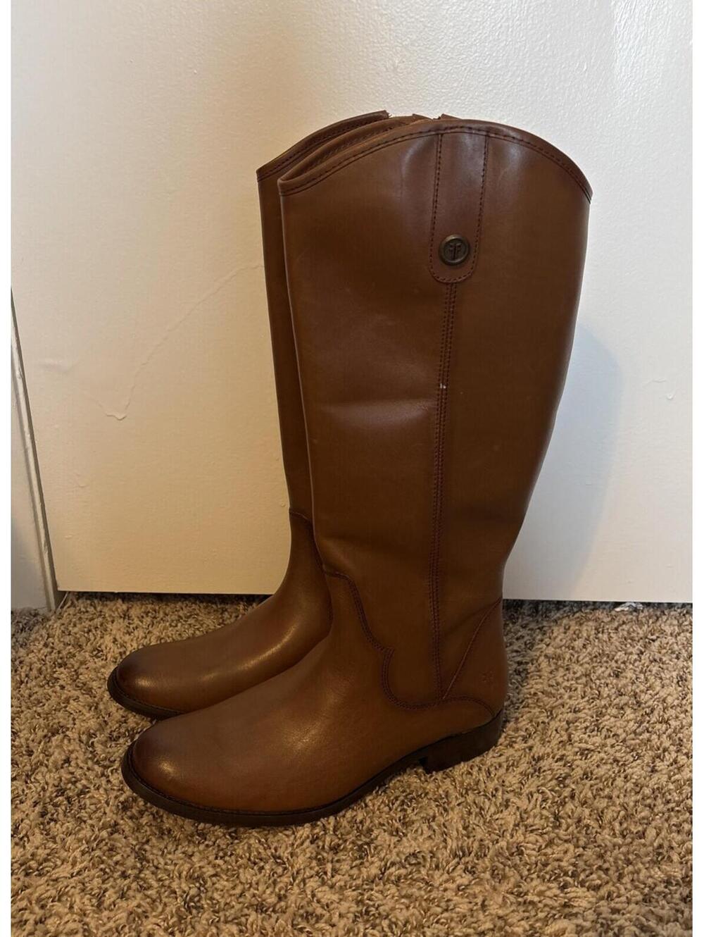 FRYE Melissa Knee High Tall Women's Leather Riding Boot Brown Redwood Size 8 NEW